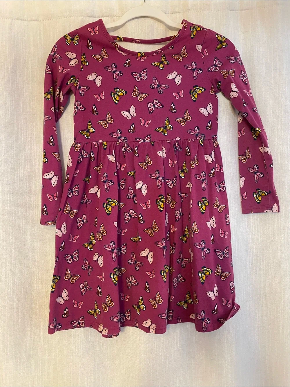 The Children’s Place Girls' Butterfly Print Long Sleeve Dress - Purple